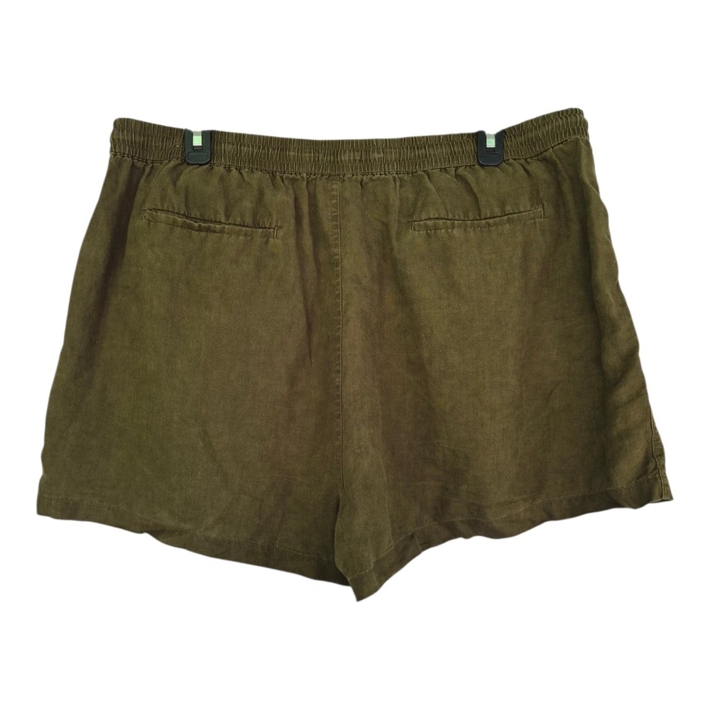 Quince 100% European Linen Pull On Shorts Olive Green XL Pockets Casual Summer - Picture 3 of 4